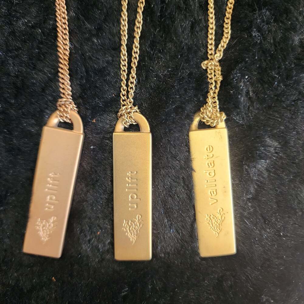 Younique Uplift and Validate Gold-Tone Pendant Necklaces (Set of 3)